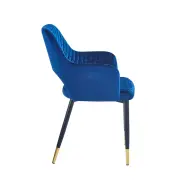 Krzesło tapicerowane niebieskie K3-FX bok
